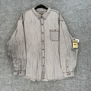 Schmidt Workwear Shirt Mens 3X Gray Denim Button Down Shirt Long Sleeve NEW